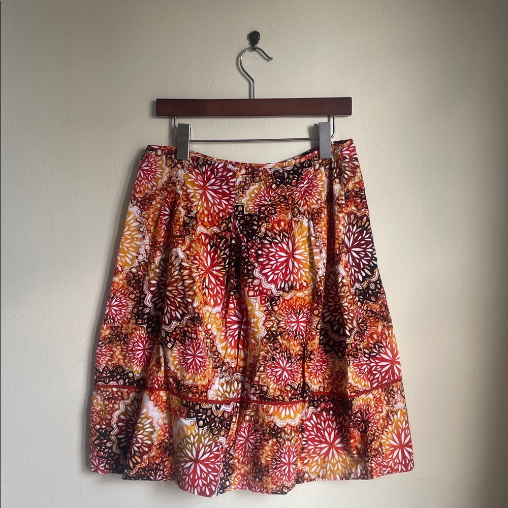 East5th Orange Floral Skirt